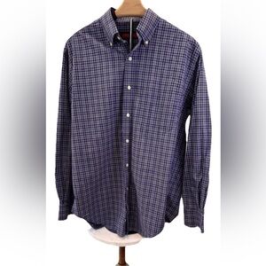 Austin Reed London men’s casual blue plaid button down VTG size medium shirt EUC